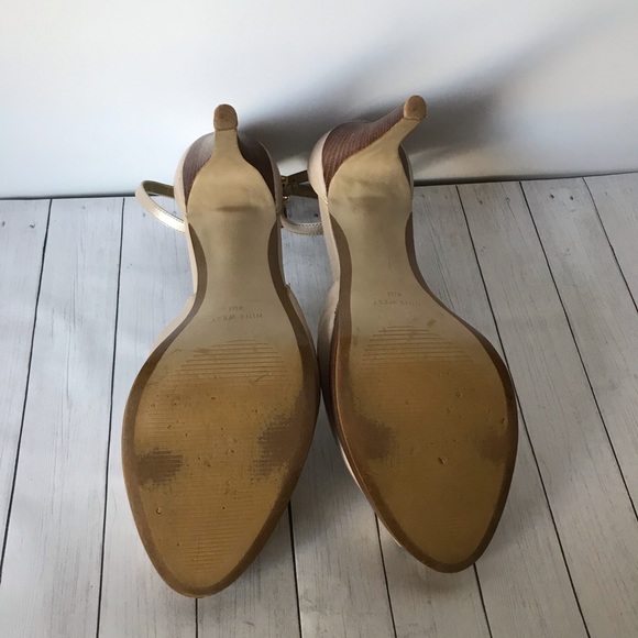 Nine West Cream Blush Peep Toe Heels Sandal Pumps - Picture 6 of 7